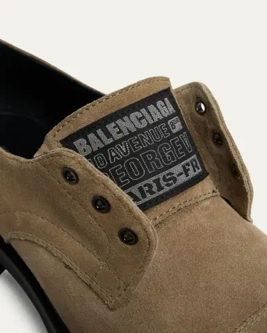 Balenciaga Men's Truck Suede Cap-Toe Derby Shoes | Thumbnail 5 Balenciaga Men's Truck Suede Cap-Toe Derby Shoes | Thumbnail 5