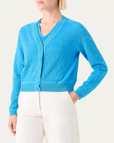 Akris Whitecaps Knit V-Neck Cardigan | Thumbnail 4 Akris Whitecaps Knit V-Neck Cardigan | Thumbnail 4