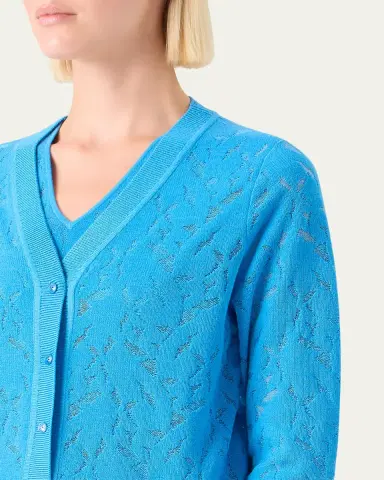 Akris Whitecaps Knit V-Neck Cardigan | Thumbnail 5 Akris Whitecaps Knit V-Neck Cardigan | Thumbnail 5