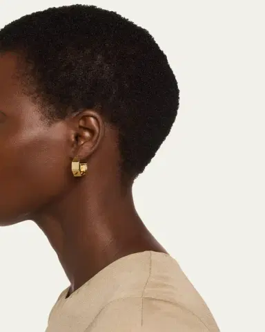 Lana Hollow Rock Hoop Earrings, 22mm | Thumbnail 2 Lana Hollow Rock Hoop Earrings, 22mm | Thumbnail 2