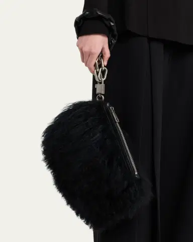 Dolce & Gabbana Shearling Wristlet Clutch Bag | Thumbnail 2 Dolce & Gabbana Shearling Wristlet Clutch Bag | Thumbnail 2