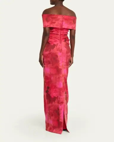 Rickie Freeman for Teri Jon Floral Stretch Mikado Off-Shoulder Gown | Thumbnail 3 Rickie Freeman for Teri Jon Floral Stretch Mikado Off-Shoulder Gown | Thumbnail 3