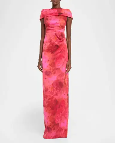 Rickie Freeman for Teri Jon Floral Stretch Mikado Off-Shoulder Gown | Thumbnail 6 Rickie Freeman for Teri Jon Floral Stretch Mikado Off-Shoulder Gown | Thumbnail 6