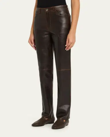 SPRWMN Leather Five-Pocket Slim Straight Pants | Thumbnail 3 SPRWMN Leather Five-Pocket Slim Straight Pants | Thumbnail 3