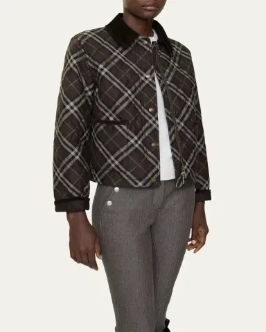 Burberry Oldham Check Quilted Barn Jacket | Thumbnail 3 Burberry Oldham Check Quilted Barn Jacket | Thumbnail 3