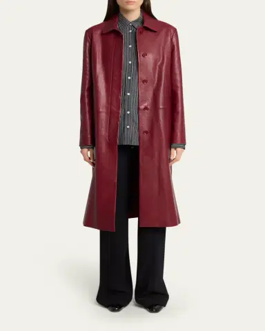 Proenza Schouler Nissi Semigloss Leather Coat | Thumbnail 2 Proenza Schouler Nissi Semigloss Leather Coat | Thumbnail 2