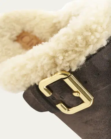 Chloé Jeanette Suede Shearling-Lined Clogs | Thumbnail 3 Chloé Jeanette Suede Shearling-Lined Clogs | Thumbnail 3