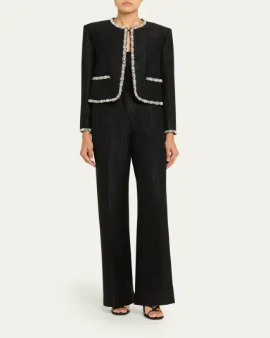 Saloni Luma Crystal Rose Brocade Jacket | Thumbnail 2 Saloni Luma Crystal Rose Brocade Jacket | Thumbnail 2