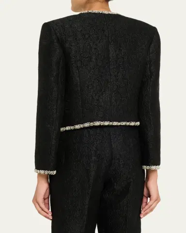 Saloni Luma Crystal Rose Brocade Jacket | Thumbnail 3 Saloni Luma Crystal Rose Brocade Jacket | Thumbnail 3