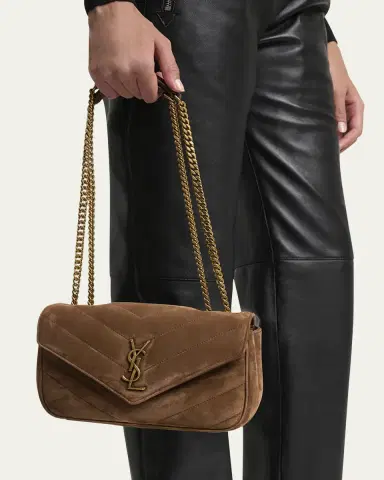 Saint Laurent Loulou Small YSL Shoulder Bag in Matelasse Suede | Thumbnail 2 Saint Laurent Loulou Small YSL Shoulder Bag in Matelasse Suede | Thumbnail 2