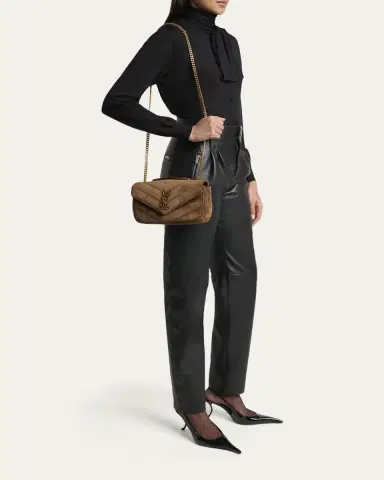 Saint Laurent Loulou Small YSL Shoulder Bag in Matelasse Suede | Thumbnail 5 Saint Laurent Loulou Small YSL Shoulder Bag in Matelasse Suede | Thumbnail 5