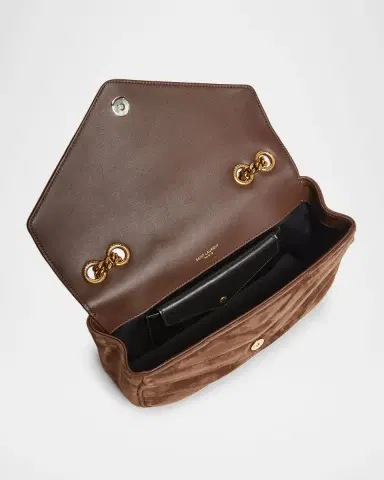 Saint Laurent Loulou Small YSL Shoulder Bag in Matelasse Suede | Thumbnail 8 Saint Laurent Loulou Small YSL Shoulder Bag in Matelasse Suede | Thumbnail 8