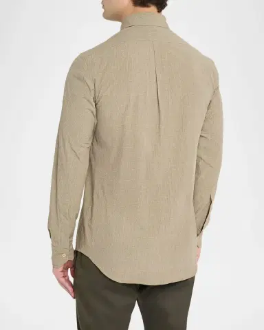 Salvatore Piccolo Men's Cotton Micro-Grid Check Button-Down Shirt | Thumbnail 7 Salvatore Piccolo Men's Cotton Micro-Grid Check Button-Down Shirt | Thumbnail 7