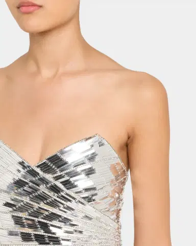 Retrofête Aura Strapless Rhinestone Mini Dress | Thumbnail 4 Retrofête Aura Strapless Rhinestone Mini Dress | Thumbnail 4