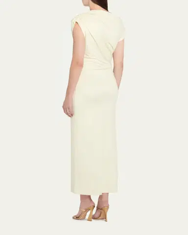 Oscar de la Renta Off-The-Shoulder Foxglove Draped Jersey Maxi Dress | Thumbnail 3 Oscar de la Renta Off-The-Shoulder Foxglove Draped Jersey Maxi Dress | Thumbnail 3