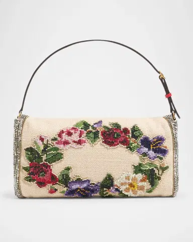 Valentino Garavani Vain Floral Beaded Shoulder Bag | Thumbnail 2 Valentino Garavani Vain Floral Beaded Shoulder Bag | Thumbnail 2