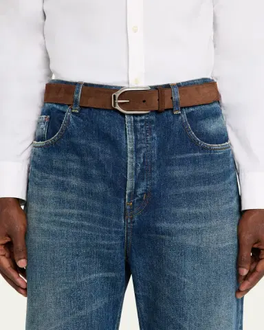 Ralph Lauren Purple Label Welington Stirrup-Buckle Calf-Suede Belt | Thumbnail 2 Ralph Lauren Purple Label Welington Stirrup-Buckle Calf-Suede Belt | Thumbnail 2
