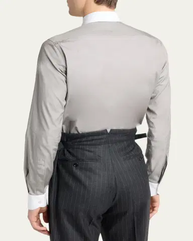 TOM FORD Men's Poplin Contrast-Trim Sport Shirt | Thumbnail 3 TOM FORD Men's Poplin Contrast-Trim Sport Shirt | Thumbnail 3