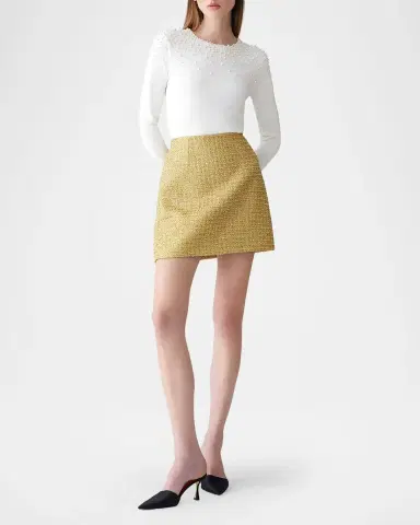 Carolina Herrera Metallic Tweed Mini Skirt | Thumbnail 4 Carolina Herrera Metallic Tweed Mini Skirt | Thumbnail 4