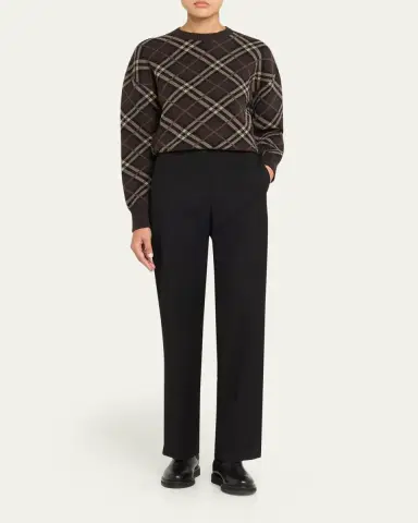 Burberry Gillian Check Wool-Cashmere Crewneck Sweater | Thumbnail 2 Burberry Gillian Check Wool-Cashmere Crewneck Sweater | Thumbnail 2