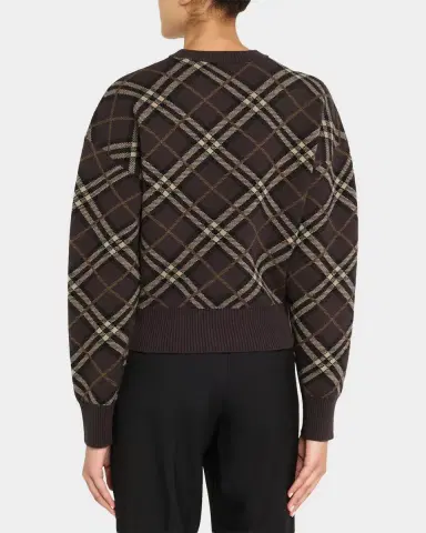 Burberry Gillian Check Wool-Cashmere Crewneck Sweater | Thumbnail 7 Burberry Gillian Check Wool-Cashmere Crewneck Sweater | Thumbnail 7