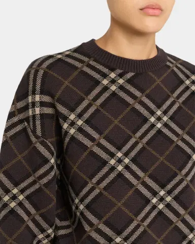 Burberry Gillian Check Wool-Cashmere Crewneck Sweater | Thumbnail 9 Burberry Gillian Check Wool-Cashmere Crewneck Sweater | Thumbnail 9