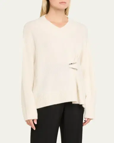 Grace Ling Claw-Embellished Cashmere V-Neck Sweater | Thumbnail 4 Grace Ling Claw-Embellished Cashmere V-Neck Sweater | Thumbnail 4