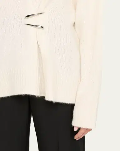 Grace Ling Claw-Embellished Cashmere V-Neck Sweater | Thumbnail 5 Grace Ling Claw-Embellished Cashmere V-Neck Sweater | Thumbnail 5