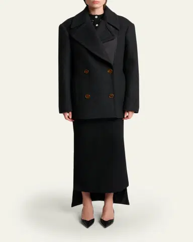Lanvin Wool Oversized Double-Breasted Coat | Thumbnail 2 Lanvin Wool Oversized Double-Breasted Coat | Thumbnail 2