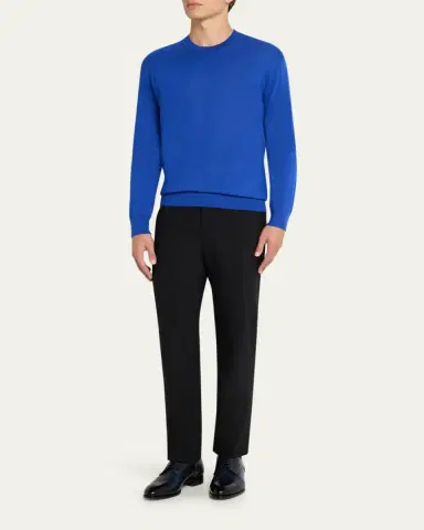Brioni Men's Cashmere-Silk Crewneck Sweater | Thumbnail 2 Brioni Men's Cashmere-Silk Crewneck Sweater | Thumbnail 2