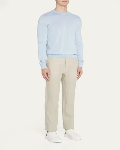 Brioni Men's Cashmere-Silk Crewneck Sweater | Thumbnail 15 Brioni Men's Cashmere-Silk Crewneck Sweater | Thumbnail 15