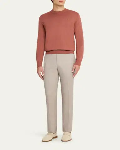 Brioni Men's Cashmere-Silk Crewneck Sweater | Thumbnail 3 Brioni Men's Cashmere-Silk Crewneck Sweater | Thumbnail 3