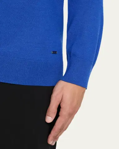 Brioni Men's Cashmere-Silk Crewneck Sweater | Thumbnail 6 Brioni Men's Cashmere-Silk Crewneck Sweater | Thumbnail 6