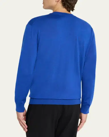 Brioni Men's Cashmere-Silk Crewneck Sweater | Thumbnail 9 Brioni Men's Cashmere-Silk Crewneck Sweater | Thumbnail 9