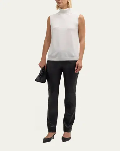 Lafayette 148 New York Sleeveless Matte Crepe Turtleneck Pullover | Thumbnail 2 Lafayette 148 New York Sleeveless Matte Crepe Turtleneck Pullover | Thumbnail 2