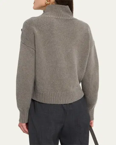 Yves Salomon Buttoned Wool-Cashmere Sweater | Thumbnail 3 Yves Salomon Buttoned Wool-Cashmere Sweater | Thumbnail 3