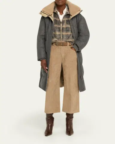 Brunello Cucinelli Corduroy Wide-Leg Crop Pants | Thumbnail 2 Brunello Cucinelli Corduroy Wide-Leg Crop Pants | Thumbnail 2