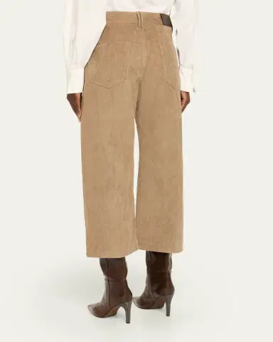 Brunello Cucinelli Corduroy Wide-Leg Crop Pants | Thumbnail 3 Brunello Cucinelli Corduroy Wide-Leg Crop Pants | Thumbnail 3