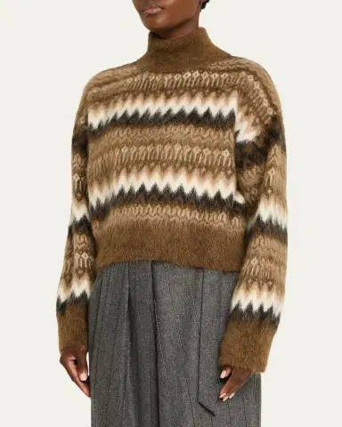 Brunello Cucinelli Fair Isle Mohair Turtleneck Sweater | Thumbnail 4 Brunello Cucinelli Fair Isle Mohair Turtleneck Sweater | Thumbnail 4