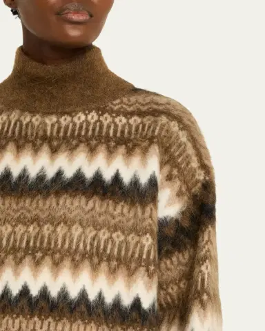Brunello Cucinelli Fair Isle Mohair Turtleneck Sweater | Thumbnail 5 Brunello Cucinelli Fair Isle Mohair Turtleneck Sweater | Thumbnail 5