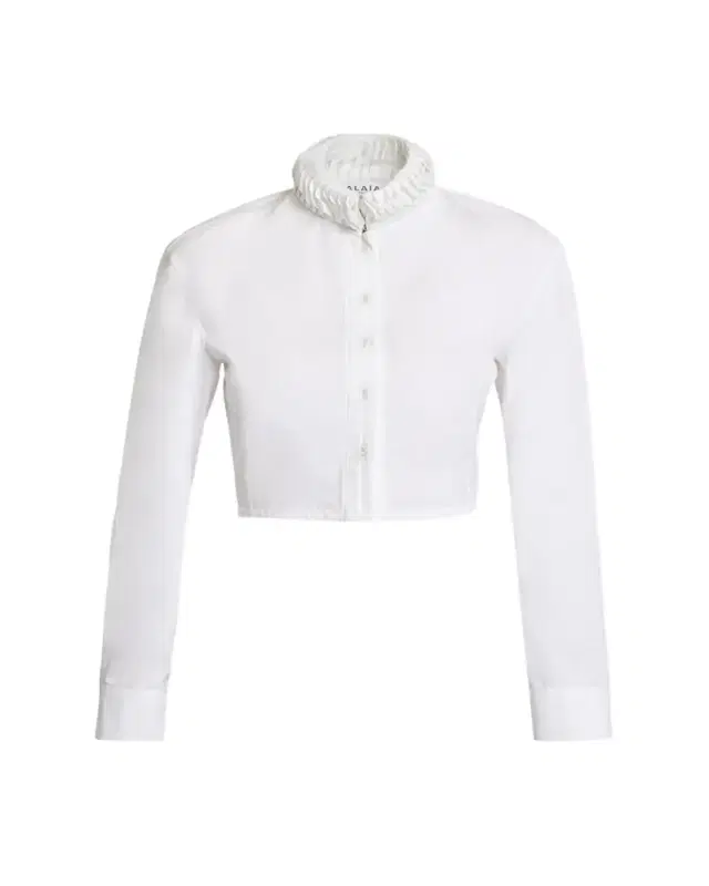 Trimmed Collar Crop Button-Down Shirt Trimmed Collar Crop Button-Down Shirt