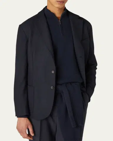 Loro Piana Men's Notched-Lapel Single-Breasted Sweater | Thumbnail 4 Loro Piana Men's Notched-Lapel Single-Breasted Sweater | Thumbnail 4