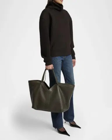Saint Laurent Y Stitch Tote Bag in Calfskin Leather | Thumbnail 9 Saint Laurent Y Stitch Tote Bag in Calfskin Leather | Thumbnail 9