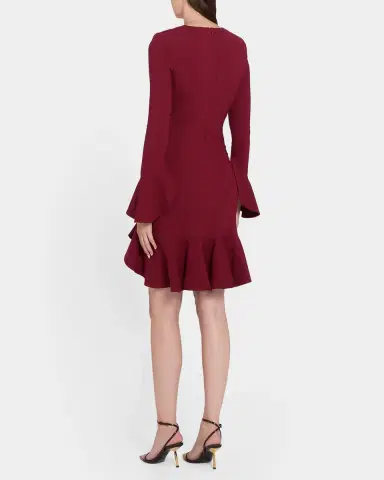 Oscar de la Renta Asymmetric Ruffle Long-Sleeve Mini Dress | Thumbnail 7 Oscar de la Renta Asymmetric Ruffle Long-Sleeve Mini Dress | Thumbnail 7