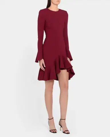 Oscar de la Renta Asymmetric Ruffle Long-Sleeve Mini Dress | Thumbnail 8 Oscar de la Renta Asymmetric Ruffle Long-Sleeve Mini Dress | Thumbnail 8