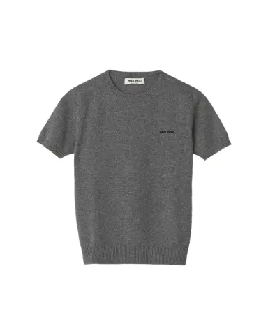Miu Miu Cashmere Short-Sleeve Sweater | Thumbnail 1 Miu Miu Cashmere Short-Sleeve Sweater | Thumbnail 1
