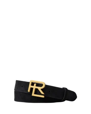 Ralph Lauren Purple Label Men's RL-Buckle Calf-Suede Belt | Thumbnail 1 Ralph Lauren Purple Label Men's RL-Buckle Calf-Suede Belt | Thumbnail 1