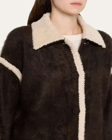Guest in Residence Grizzly Shearling-Trim Cashmere Jacket | Thumbnail 5 Guest in Residence Grizzly Shearling-Trim Cashmere Jacket | Thumbnail 5