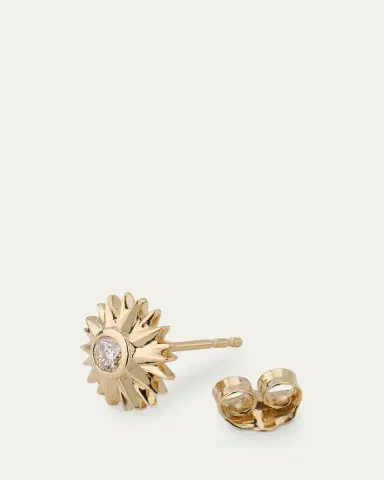Sydney Evan 14K Yellow Gold Starburst Stud Earring, Single | Thumbnail 3 Sydney Evan 14K Yellow Gold Starburst Stud Earring, Single | Thumbnail 3