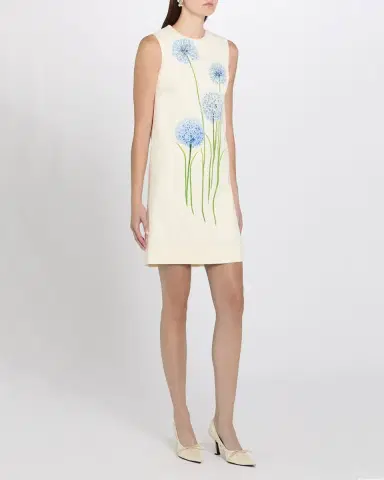 Oscar de la Renta Alliums-Print Sleeveless Mini Shift Dress | Thumbnail 8 Oscar de la Renta Alliums-Print Sleeveless Mini Shift Dress | Thumbnail 8